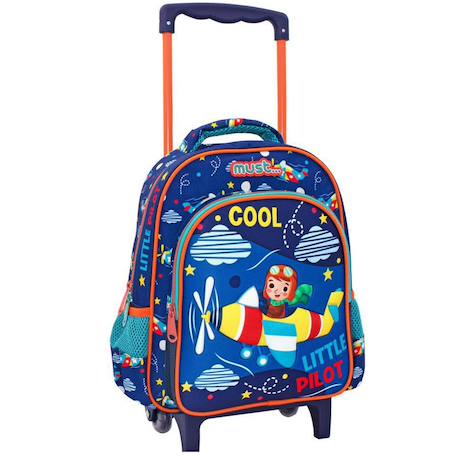 Garçon-Accessoires-Cartable, trousse-Sac à dos à roulettes must little pilot maternelle 31 cm trolley