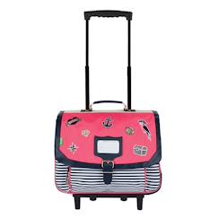 Cartable à roulettes fille 38 cm enora les fantaisies 2 compartiments  - vertbaudet enfant