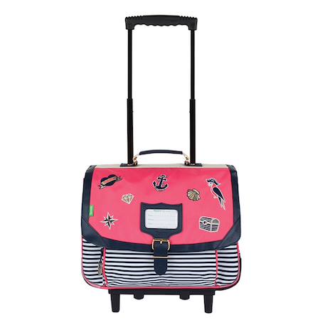 Cartable à roulettes fille 38 cm enora les fantaisies 2 compartiments Rose/bleu/vert 1 - vertbaudet enfant 