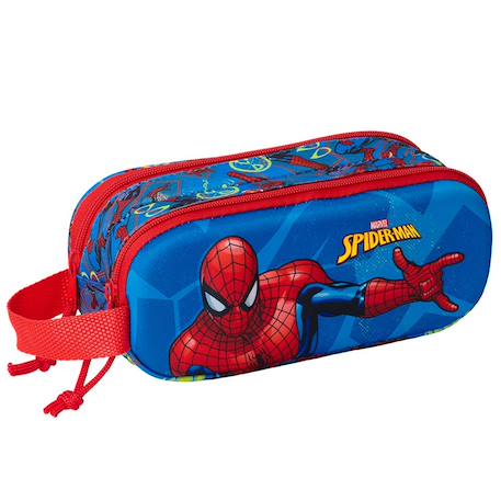 Trousse double safta spider-man 3d en polyester Bleu / rouge 1 - vertbaudet enfant 