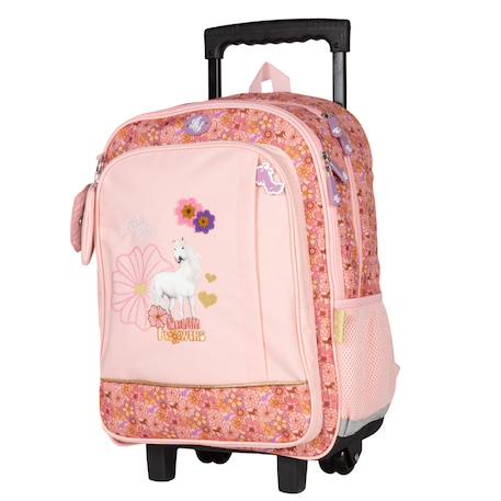 Fille-Accessoires-Cartable, trousse-Sac à dos à roulettes 43 cm - motif cheval - generique bella sara