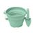 Seau pliable en silicone avec truelle – jouet de jardin et de plage souple et coloré bleu pastel+Light dusty purple+Midnight blue+Sage green+Vert menthe 11 - vertbaudet enfant 