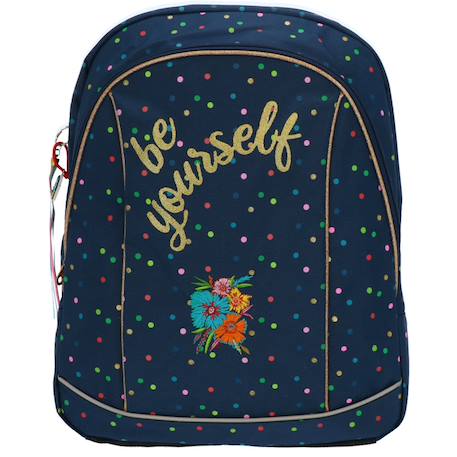 Sac à dos fille 2 compartiments ettavee be yourself 42 cm Bleu / multicolore 2 - vertbaudet enfant 