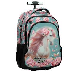 Sac à dos à roulettes fille licorne unicorns are real 48 cm  - vertbaudet enfant