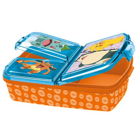 Boîte à goûter pokémon - pvc 4 compartiments, couvercle à charnière Orange 1 - vertbaudet enfant 