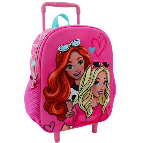Fille-Sac à dos à roulettes fille - effet brillant 3d - barbie licence officielle