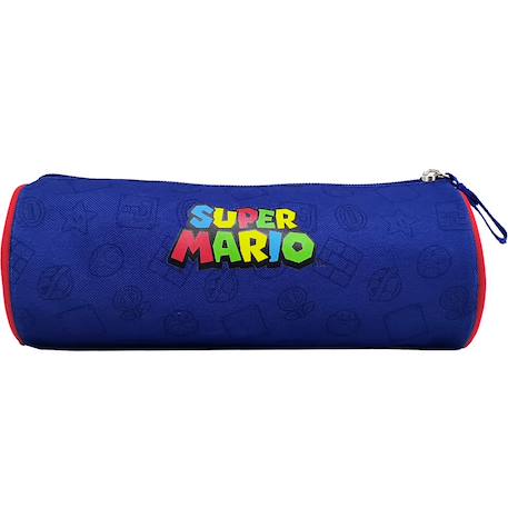 Trousse ronde cylindrique super mario en polyester motif officiel nintendo Noir / rouge / jaune 2 - vertbaudet enfant 