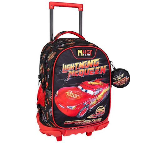 Sac à dos à roulettes cars lightning mcqueen 3 compartiments 45 cm Jaune 1 - vertbaudet enfant 