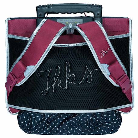 Cartable à roulettes fille textile avec poignée télescopique ikks Bleu marine/gris froid 3 - vertbaudet enfant 