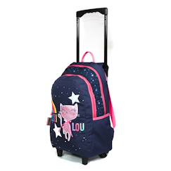 Sac à dos à roulettes lililou le chat ciel 45 cm trolley haut de gamme - cartable  - vertbaudet enfant