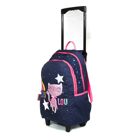 Garçon-Accessoires-Cartable, trousse-Sac à dos à roulettes lililou le chat ciel 45 cm trolley haut de gamme - cartable