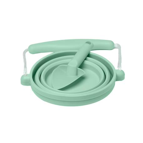 Seau pliable en silicone avec truelle – jouet de jardin et de plage souple et coloré bleu pastel+Light dusty purple+Midnight blue+Sage green+Vert menthe 12 - vertbaudet enfant 