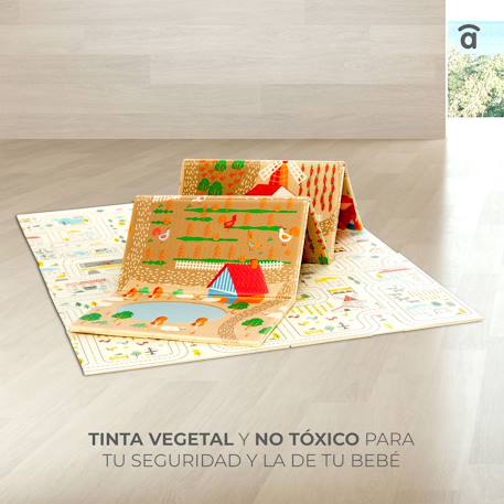 Tapis de jeu 120x180 cm pliable Animaux-ville+Ville-forêt 5 - vertbaudet enfant 