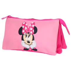 -Trousse fille triple compartiment toile minnie mouse disney