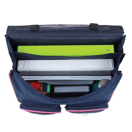 Cartable 41 cm floriane imprimé fleurs – 2 compartiments Gris / gris / clair / blanc+Multicolore 4 - vertbaudet enfant 