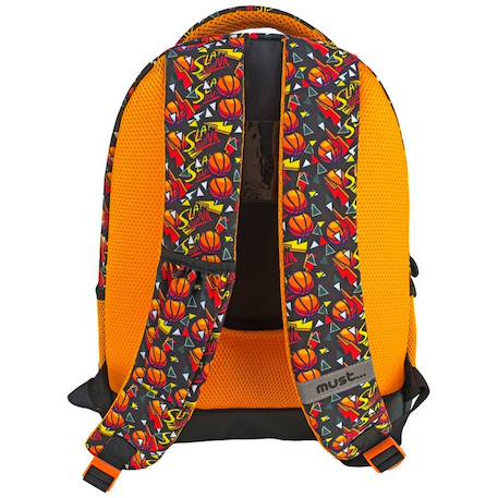 Sac à dos scolaire garçon polyester imprimé slam dunk nba basket usa Noir / rouge / jaune 2 - vertbaudet enfant 