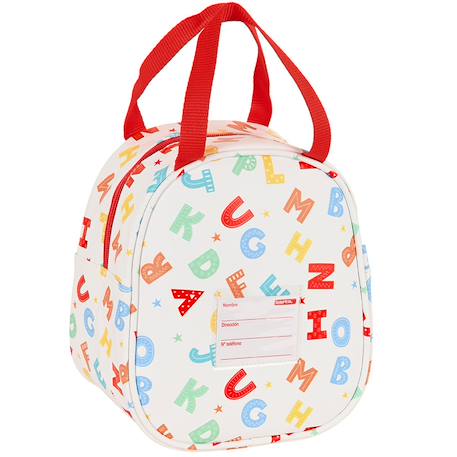 Sac goûter isotherme alphabet 22 cm - sac déjeuner Multicolore 3 - vertbaudet enfant 
