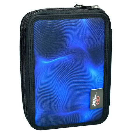 Trousse garçon double zippée loup de la nuit cmp en matériaux résistants Noir / bleu / ciel / blanc 2 - vertbaudet enfant 