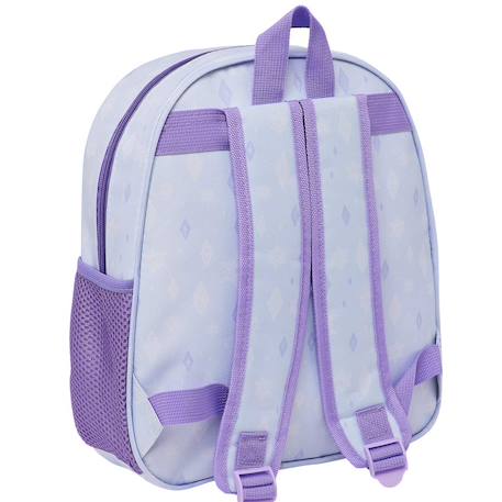 Sac à dos panneau avant laminé 3d la reine des neiges Blanc / violet 2 - vertbaudet enfant 