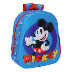 Sac à dos maternelle 3d mickey mouse 33 cm ajustable  - vertbaudet enfant