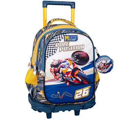 Sac à dos à roulettes garçon moto pole position 45 cm - trolley scolaire  - vertbaudet enfant