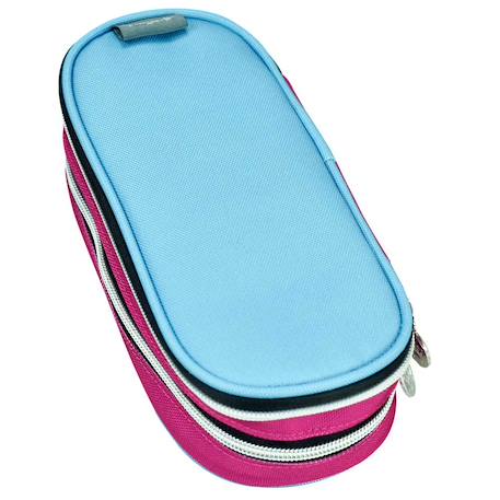 Trousse ovale hallmark imprimé zèbre deux compartiments Blanc / noir / gris 2 - vertbaudet enfant 