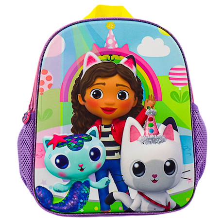 Sac à dos fille imprimé personnages gabbys dollhouse en tissu synthétique Bleu / rose / clair / gris 3 - vertbaudet enfant 