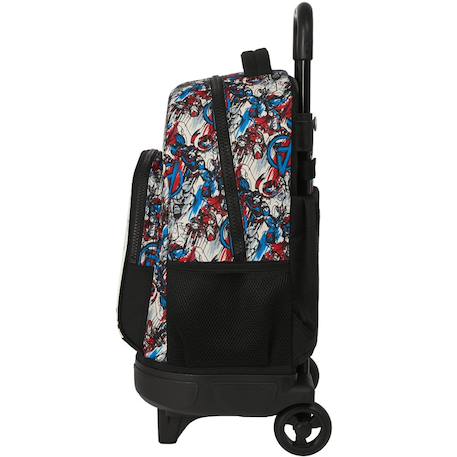 Trolley scolaire garçon avengers assemble avec sac amovible 45 cm Noir / multicolore 2 - vertbaudet enfant 