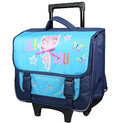 Cartable à roulettes lililou chat 38 cm trolley haut de gamme  - vertbaudet enfant