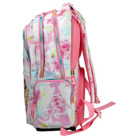 Sac à dos scolaire barbie imprimé living the dream 43 cm Blanc / rose / bleu 2 - vertbaudet enfant 
