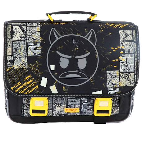 Cartable scolaire emoji devil idéal école primaire 41 cm Noir / jaune 1 - vertbaudet enfant 