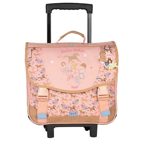 Cartable trolley scolaire galop imprimé chevaux stalla bianca 38 cm Rose pâle 2 - vertbaudet enfant 