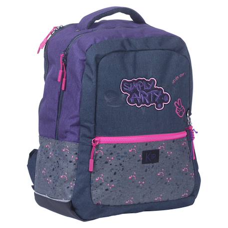 Fille-Accessoires-Sac à dos fille 43 cm graffiti avec poches zippées réfléchissantes kip