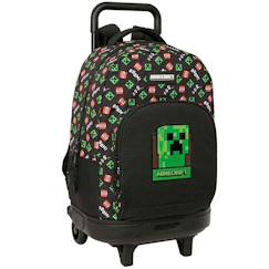 Sac à dos à roulettes minecraft creeper 45 cm trolley haut de gamme  - vertbaudet enfant