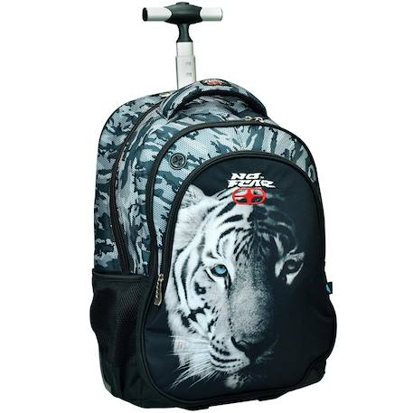 Garçon-Sac à dos garçon avec roulettes no fear tigre 48 cm - trolley scolaire 2 compartiments