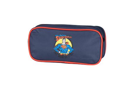Garçon-Accessoires-Cartable, trousse-Superman - trousse scolaire enfant - garçon - bleu marine/rouge - 2 compartiments