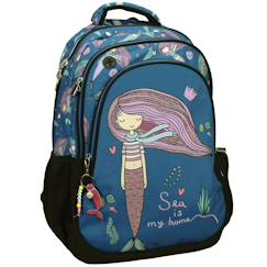 Sac à dos scolaire ovale sea mermaid 48 x 30 x 28 cm - back me up  - vertbaudet enfant