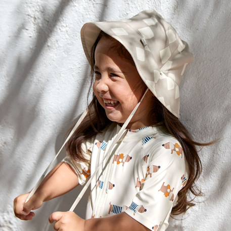 Chapeau anti-uv réversible 1 à 3 ans Beige+Orange 4 - vertbaudet enfant 