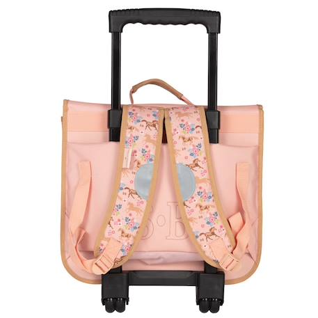 Cartable trolley scolaire galop imprimé chevaux stalla bianca 38 cm Rose pâle 3 - vertbaudet enfant 