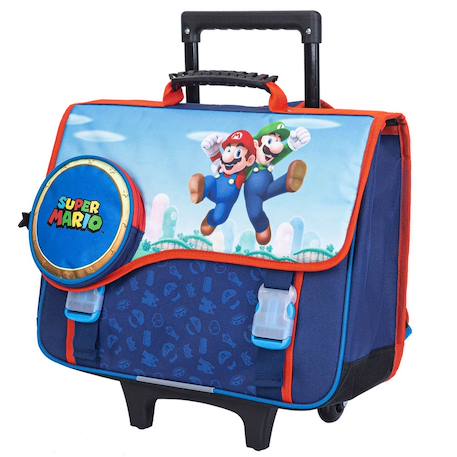 Cartable trolley scolaire super mario polyester 41 cm 2 compartiments Bleu / rouge 3 - vertbaudet enfant 