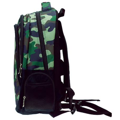 Sac à dos camouflage armée 45 cm à 2 compartiments zippés Vert foncé 4 - vertbaudet enfant 
