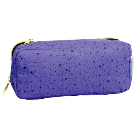 Trousse fille monster high 23 cm tissu imprimé brillant 2 compartiments Noir / doré / bleu 2 - vertbaudet enfant 