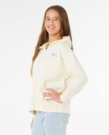 Sweat à capuche zippé lay day relaxed fille Bone 2 - vertbaudet enfant 