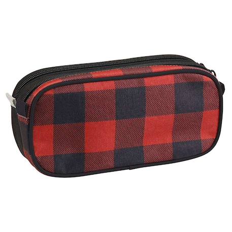 Garçon-Accessoires-Cartable, trousse-Trousse rectangulaire motif damier toile