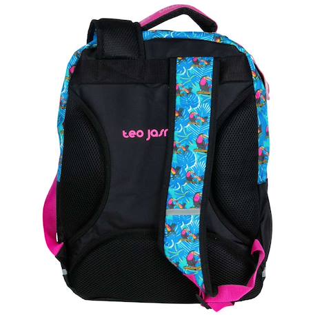 Sac à dos enfant teo jasmin jasmine cat 42 cm à 2 compartiments zippés Bleu+Multicolore+Turquoise/gris/blanc 2 - vertbaudet enfant 