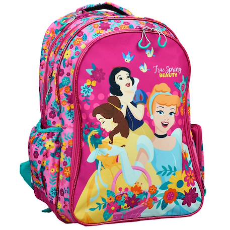 Fille-Sac à dos scolaire disney princess motif floral 43 cm