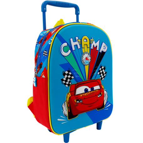 Sac à roulettes maternelle garçon cars champion 30 cm - trolley scolaire  - vertbaudet enfant