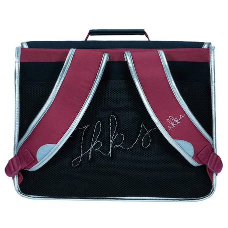 Cartable fille dolce vita en toile imperméable ikks 38 cm Bleu / bordeaux 3 - vertbaudet enfant 