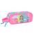 Trousse fille double tissu synthétique recyclé Blanc / rose / gris 1 - vertbaudet enfant 
