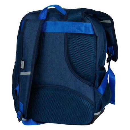 Sac à dos scolaire eggmania 40 cm à 2 compartiments zippés ddp Bleu marine 2 - vertbaudet enfant 